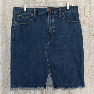 Madewell Women's Dark Blue Denim Pencil Skirt
